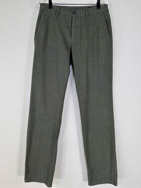 Bonobos Weekend Warrior Olive Herringbone Chino Pants Casual 30x32 Slim Stretch